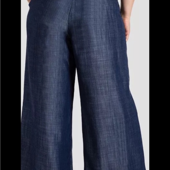 Standards and Practices Tencel Denim Cropped Wide Leg Pants with Belt Blue 22 - Picture 15 of 16